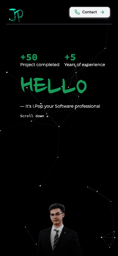 The iulianpop.com home page on a phone
